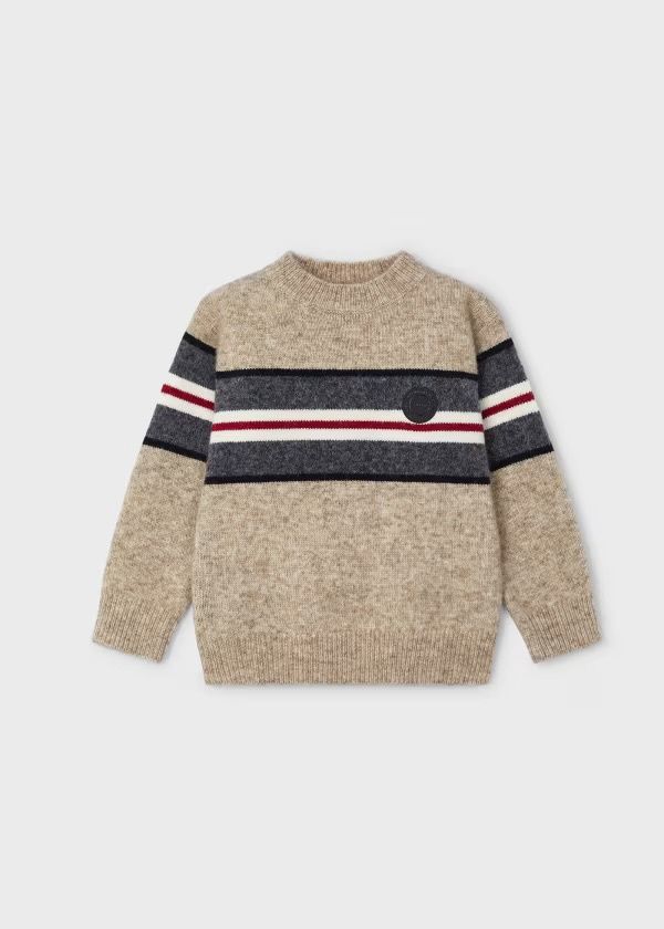 Jared Striped Sweater, Color: Almond heather, Size: 2