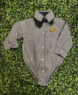 Iowa Hawkeyes Gingham Bodysuit W/ Bowtie, Size: 0-3mo