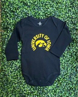 Iowa Hawkeyes Long Sleeve Onesie, Size: 0-3mo