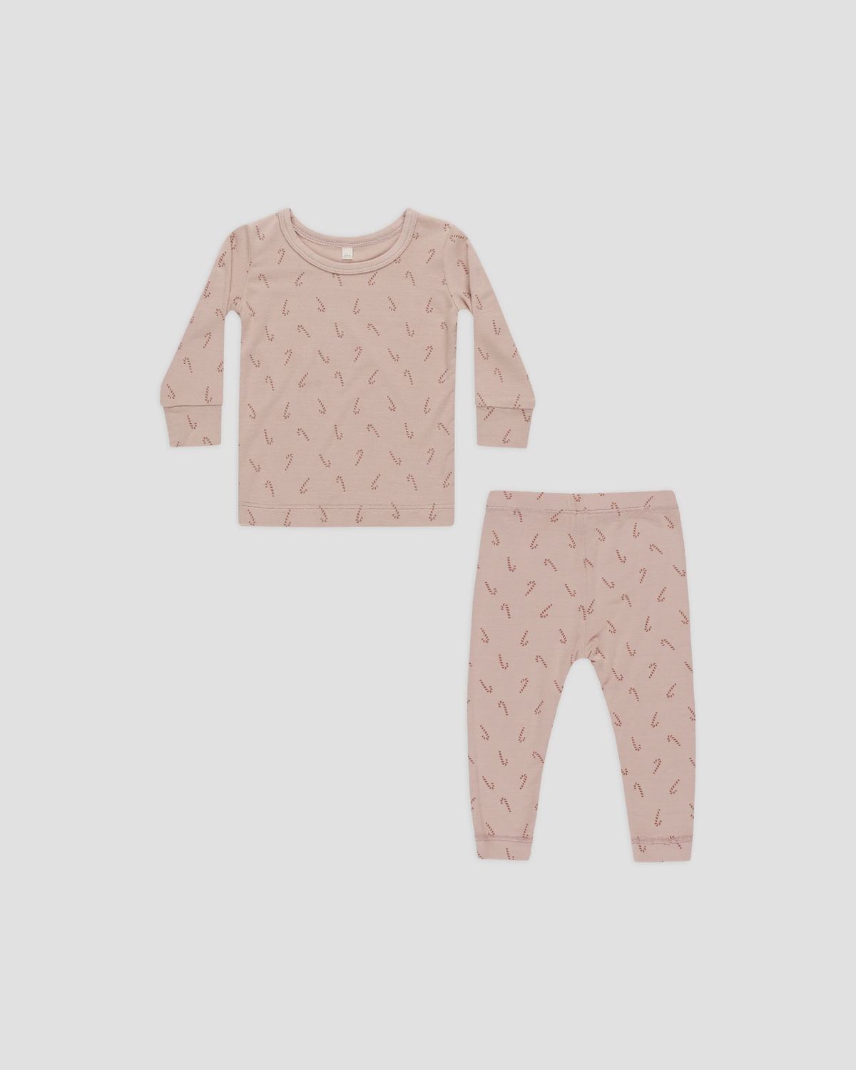 Candy Cane Bamboo Pajama Set, Color: Pink, Size: 0-3M