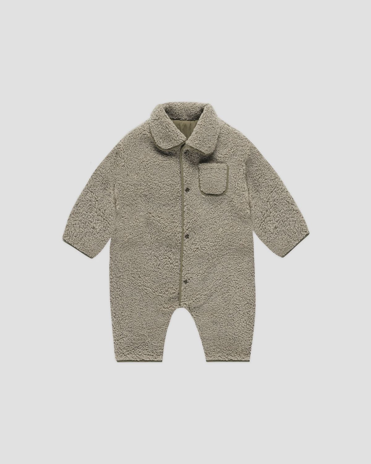 Shearling Jumpsuit, Color: Olive, Size: 3-6M