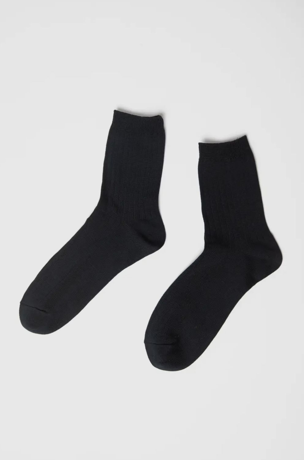 Monica Casual Ribbed Socks, Color: Black