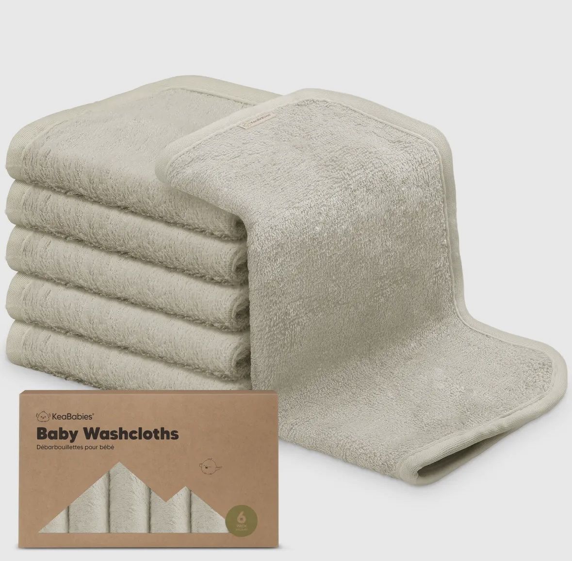 Baby Washcloths, Color: Stone