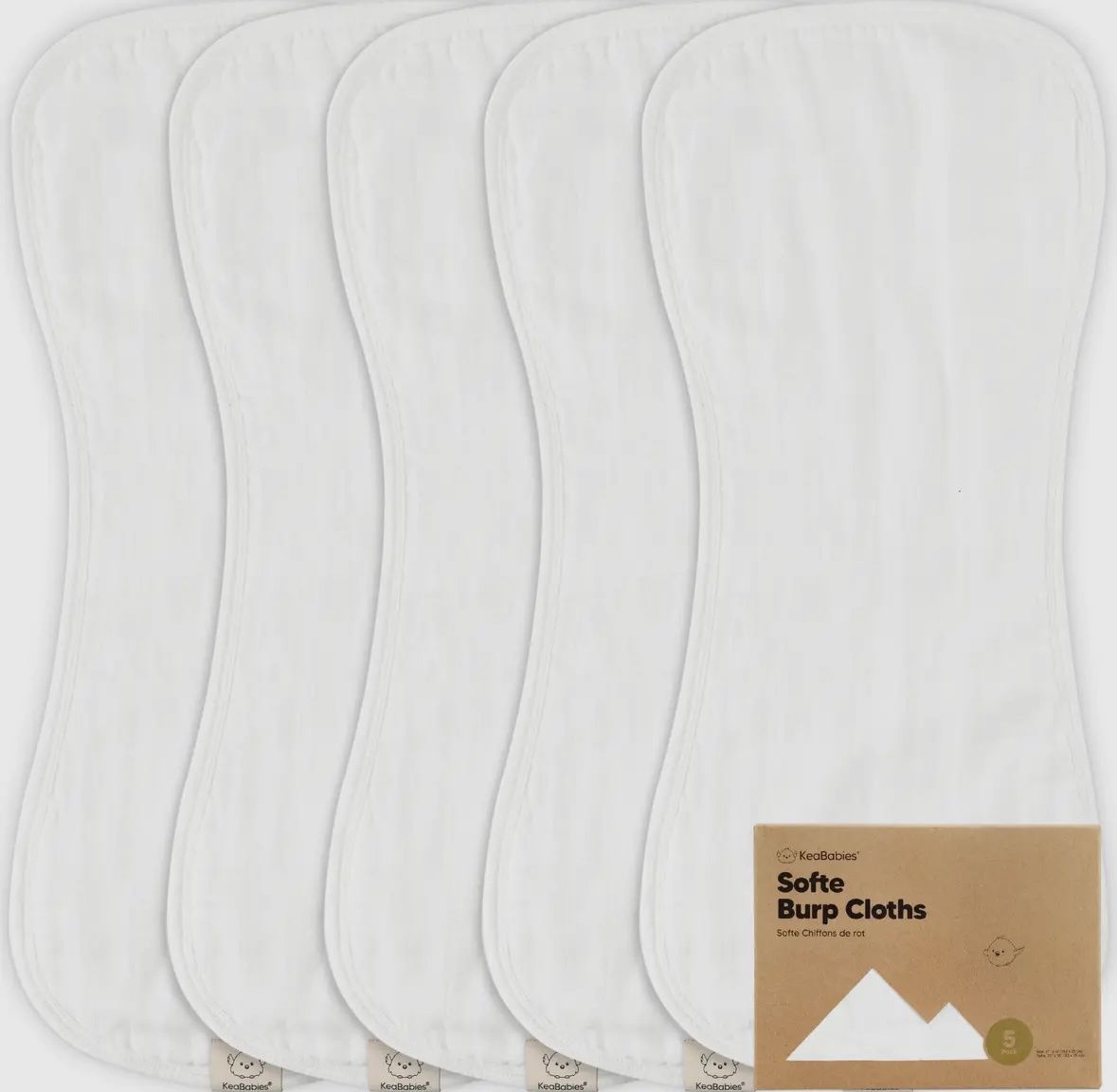 Softe Muslin Baby Burp Cloth (Soft White)