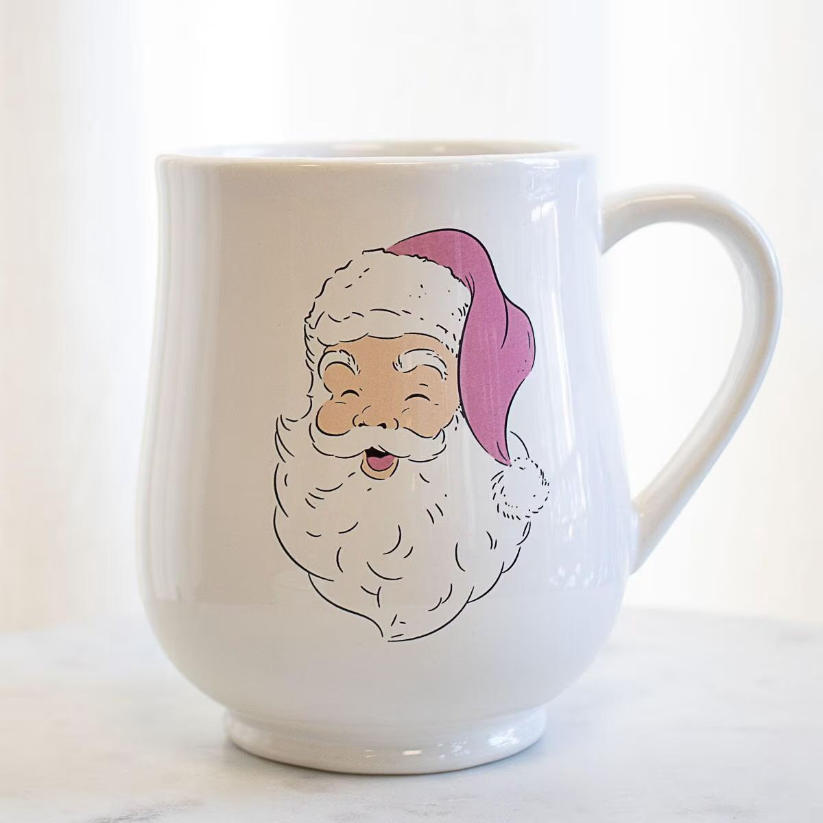 Christmas Coffee Mugs, Color: White/Pink