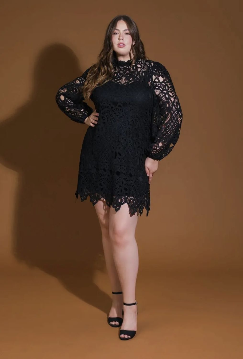 Flirty Mini Dress, Color: Black, Size: 1X