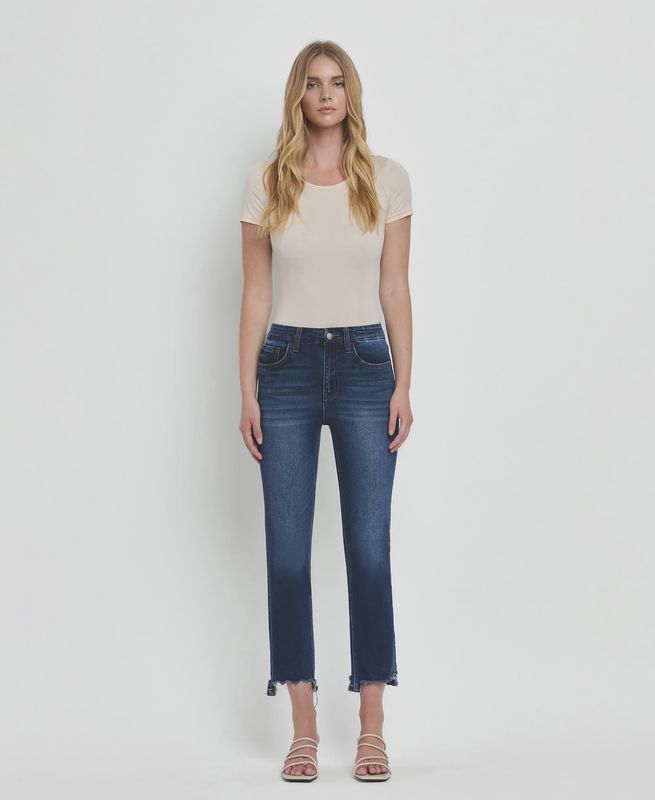 Ardent High Rise Crop Slim Straight Jean