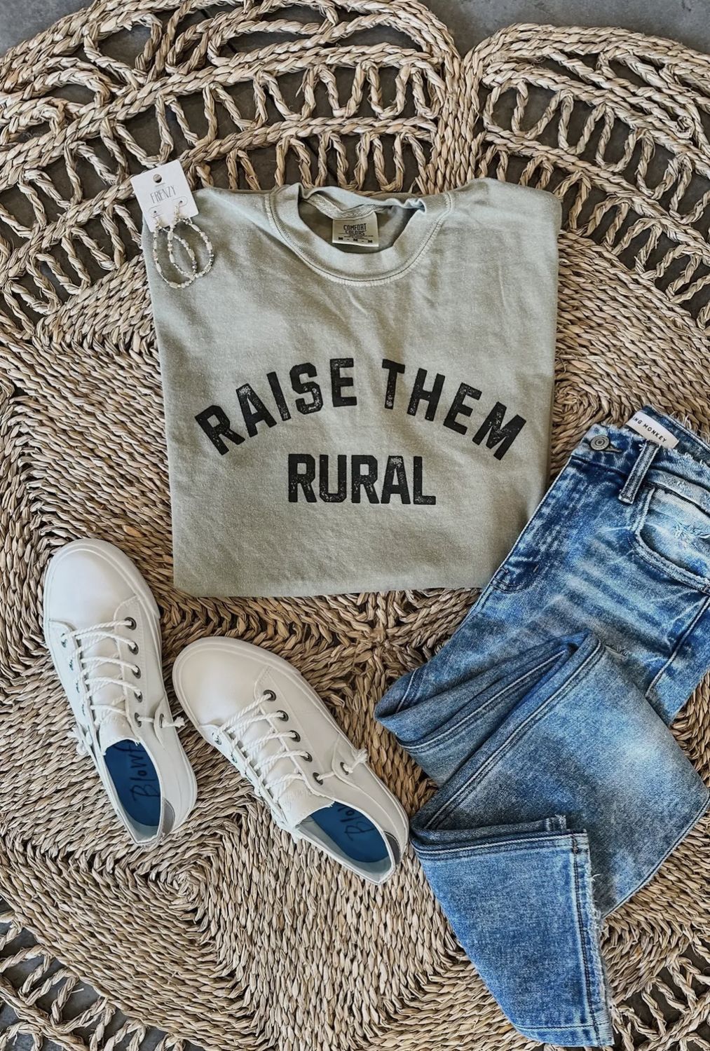 Raise Them Rural Graphic Tee, Color: Sage, Size: Small