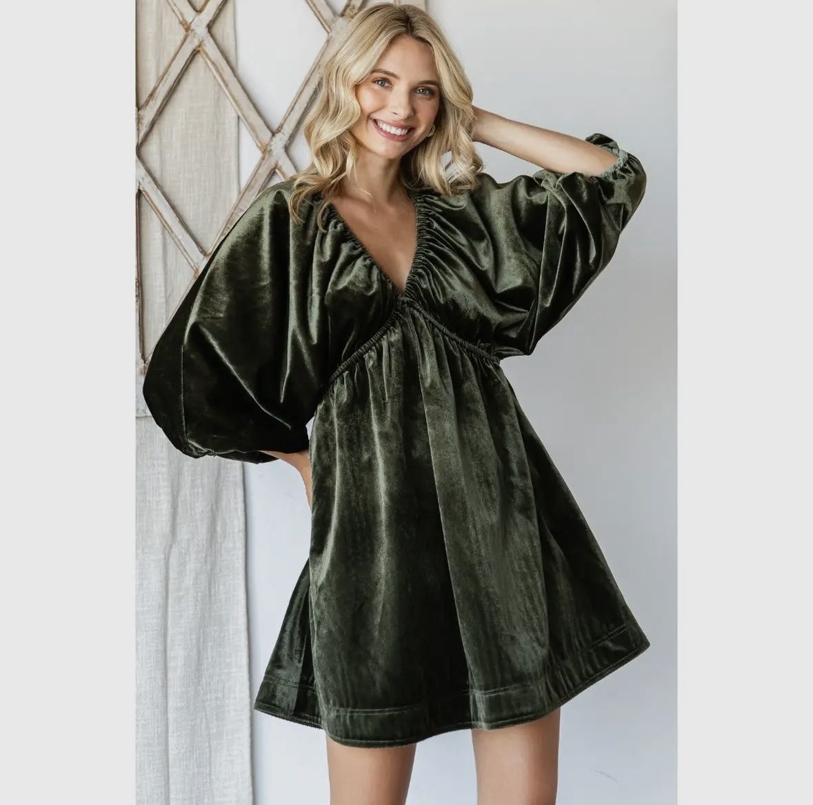 Olive Dress, Color: Olive, Size: Small