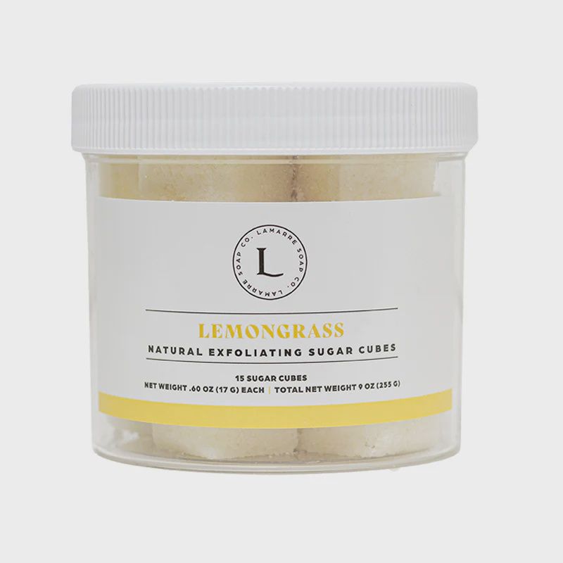 Natural Exfoliating Sugar Cubes, Scent: Lemongrass