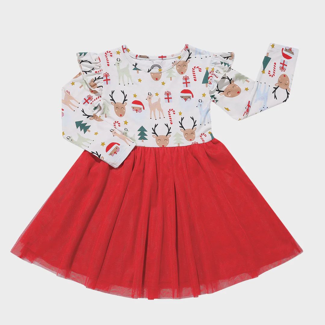 Santa and Friends Baby Tulle Dress, Size: 0-3mo