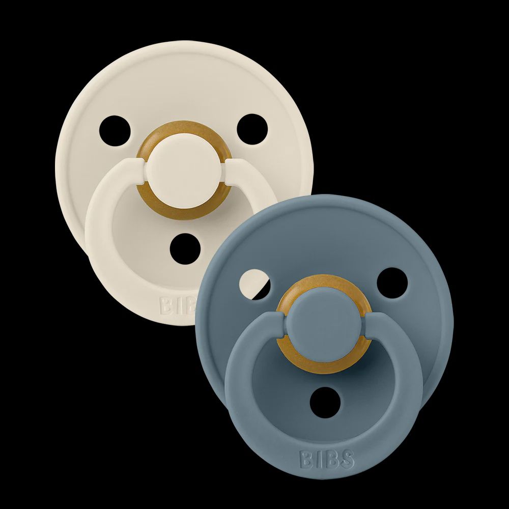 2 Pk Latex Pacifiers, Color: Ivory/Petrol, Size: Size 1