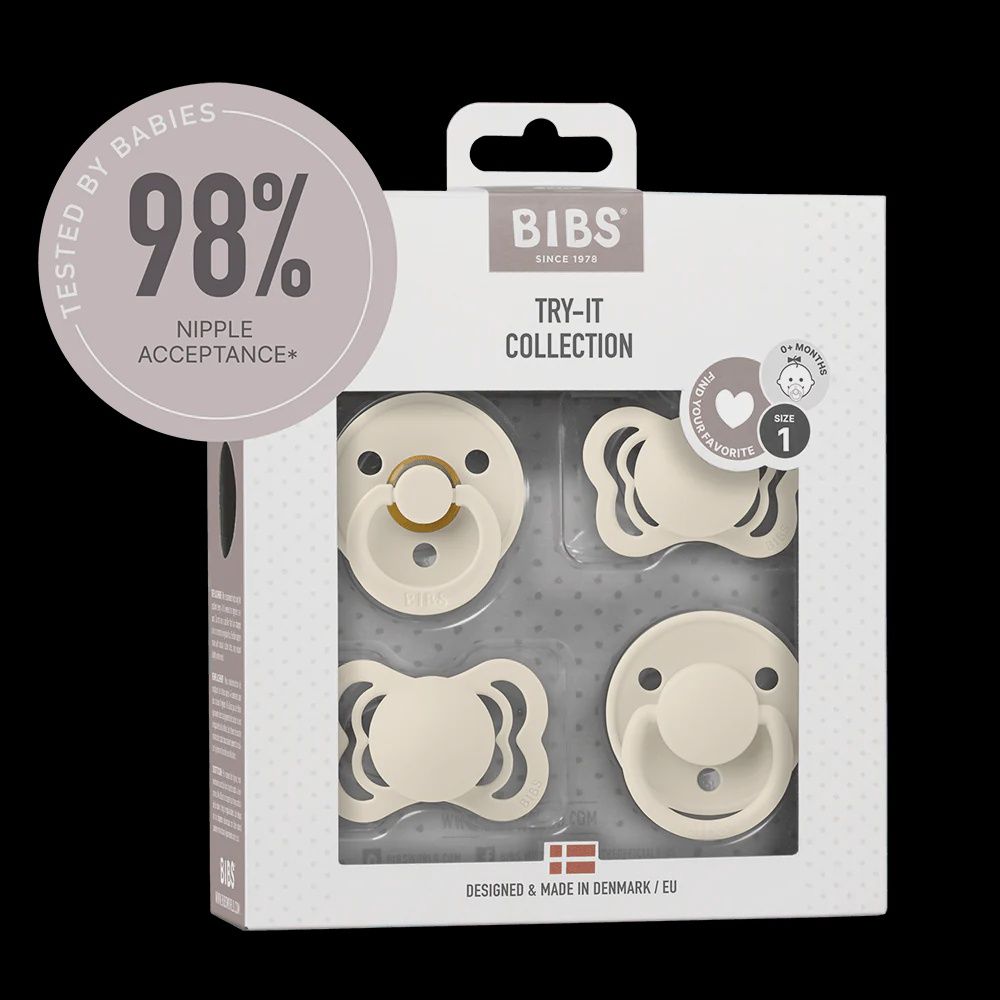Try-It Collection Pacifiers 4 Pack, Color: Ivory