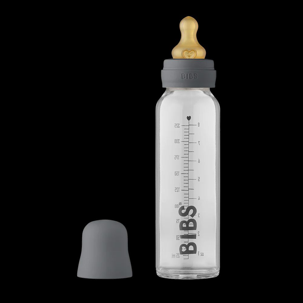 Glass Baby Bottle 225ML, Color: Iron