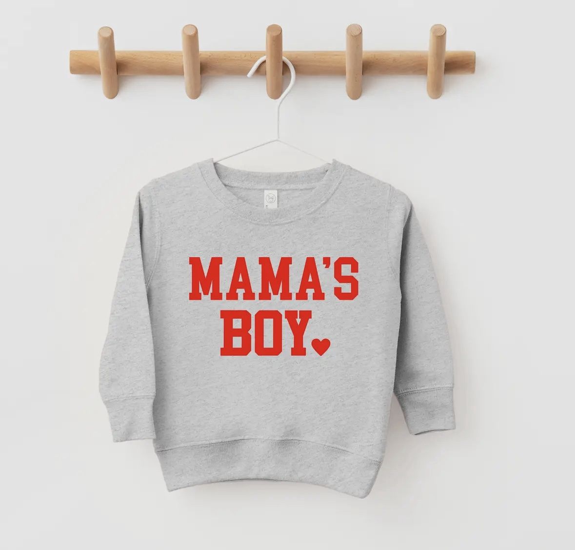 Mama’s Boy Crew Neck, Color: Light Grey, Size: 2T