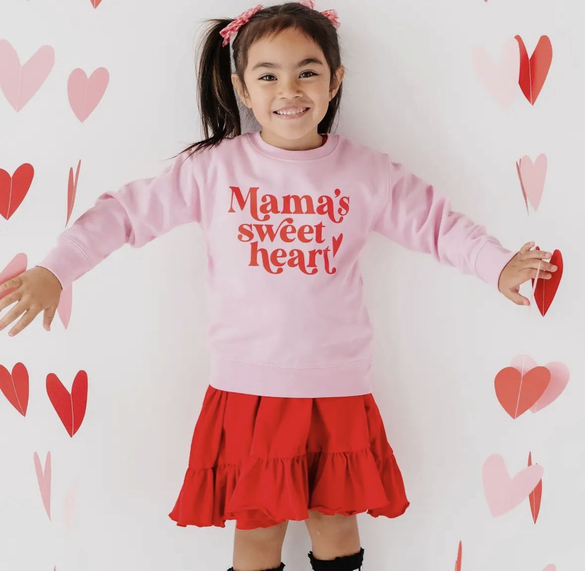 Mama’s Sweet Heart Crew Neck, Color: Pink, Size: 2T