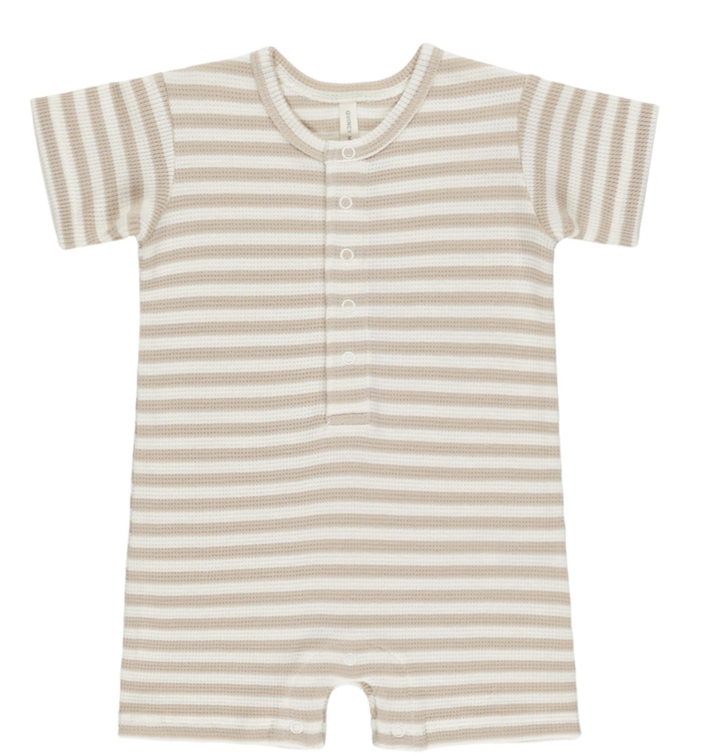 Jace Waffle Romper, Color: Oat Stripe, Size: 0-3 Mo.