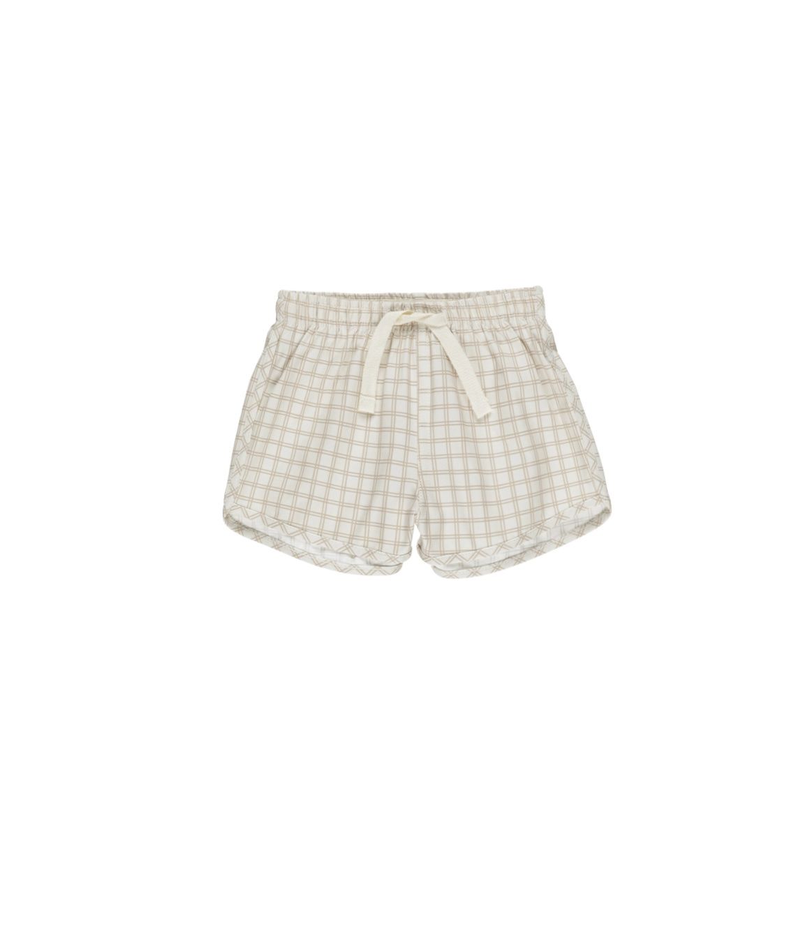 Public Checked Swim Shorts, Color: Oat Check, Size: 0-3 Months