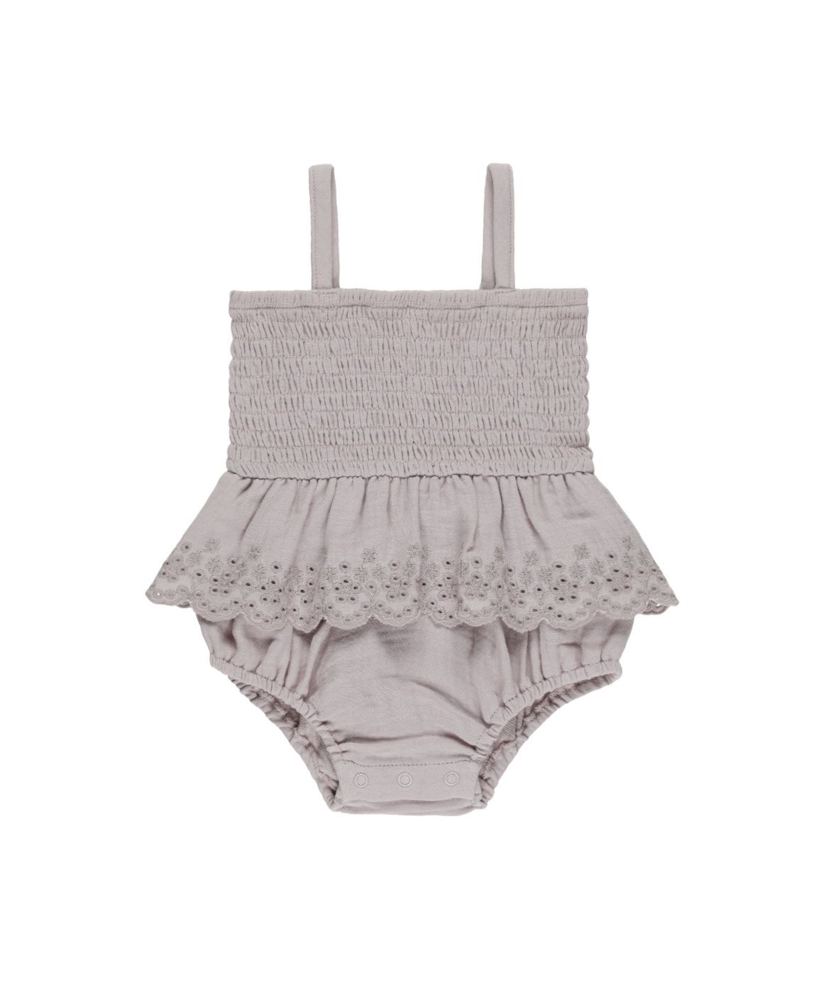 Kiera Smocked Skirted Romper - Lavender, Color: Lavender, Size: 0-3 Months