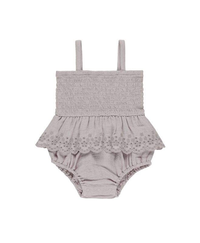 Kiera Smocked Skirted Romper - Lavender
