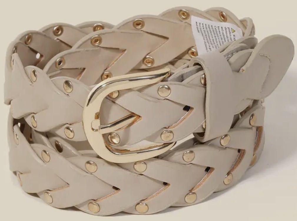 Faux Leather Braided Belt
