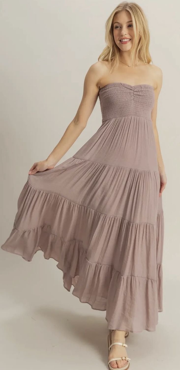 Allison Dress - Mauve, Color: Mauve, Size: Small