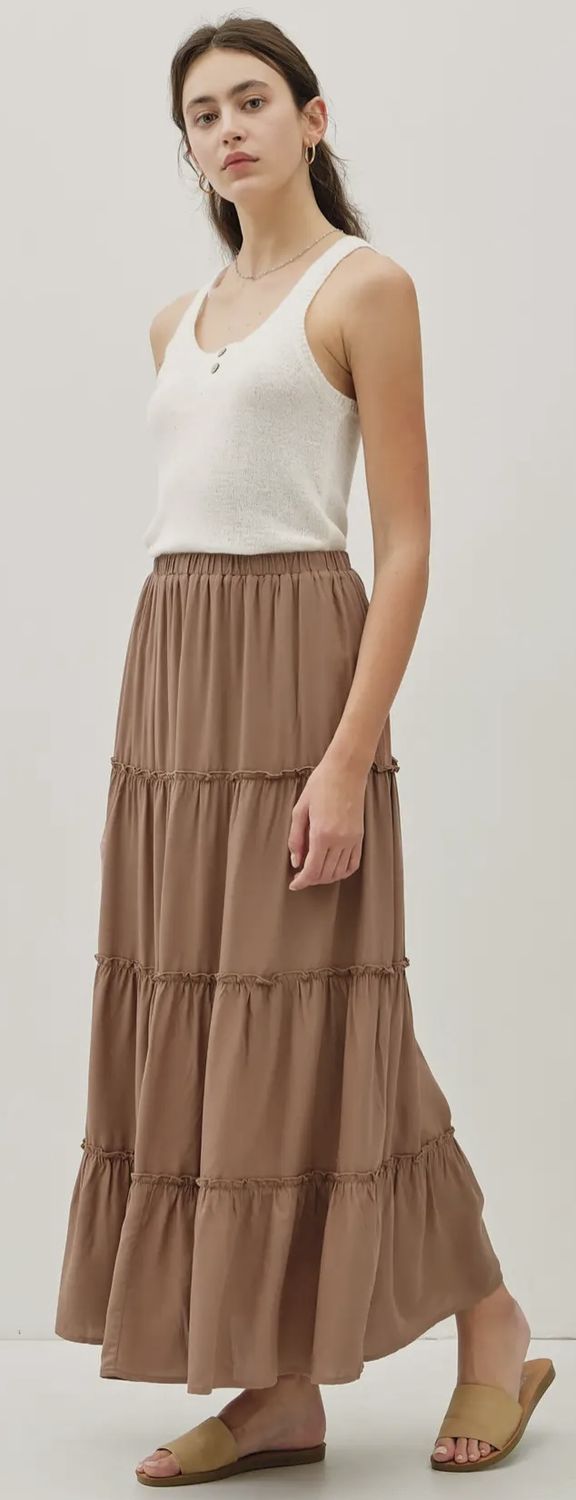Tina Maxi Skirt, Color: Brown, Size: Small