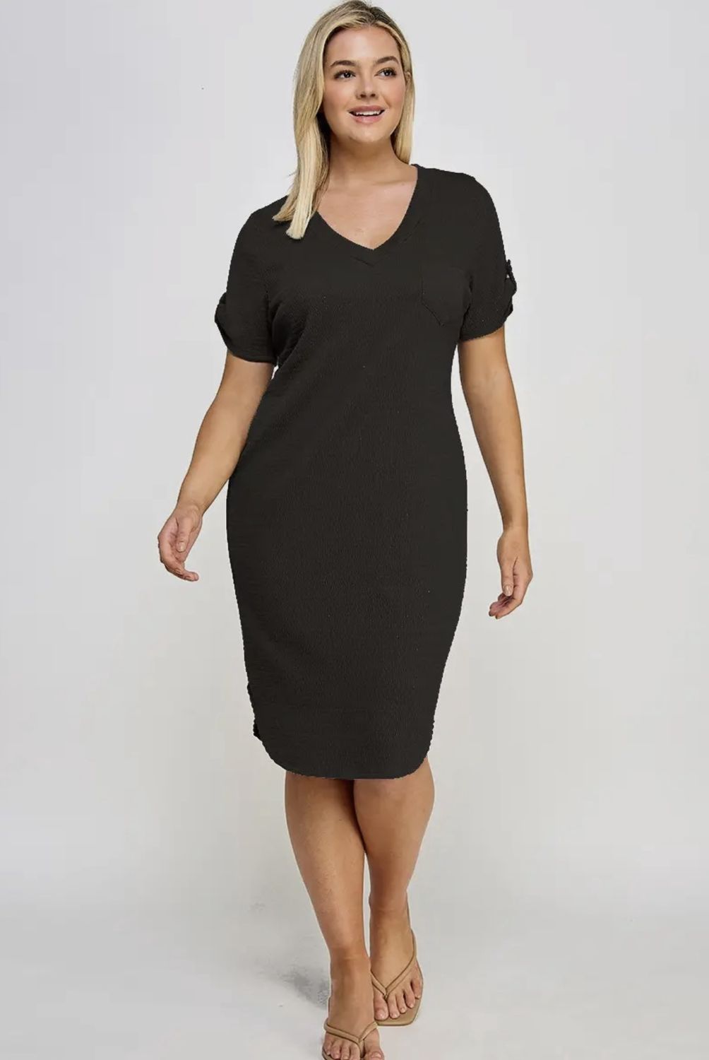 Taylor Midi Dress, Color: Black, Size: 1X