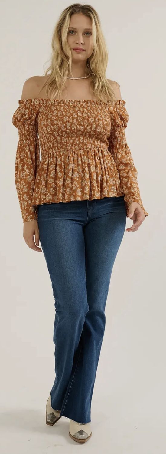 Jamie Top - Rust, Color: Rust, Size: Small