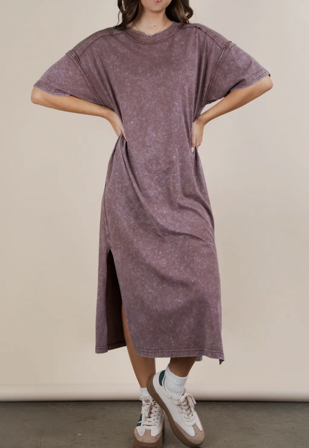 Charlize T-Shirt Dress, Color: Mineral Chocolate, Size: Small