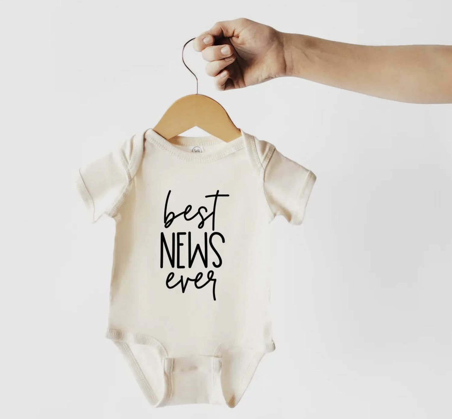 Best News Ever Onesie, Color: Cream, Size: 0-3M