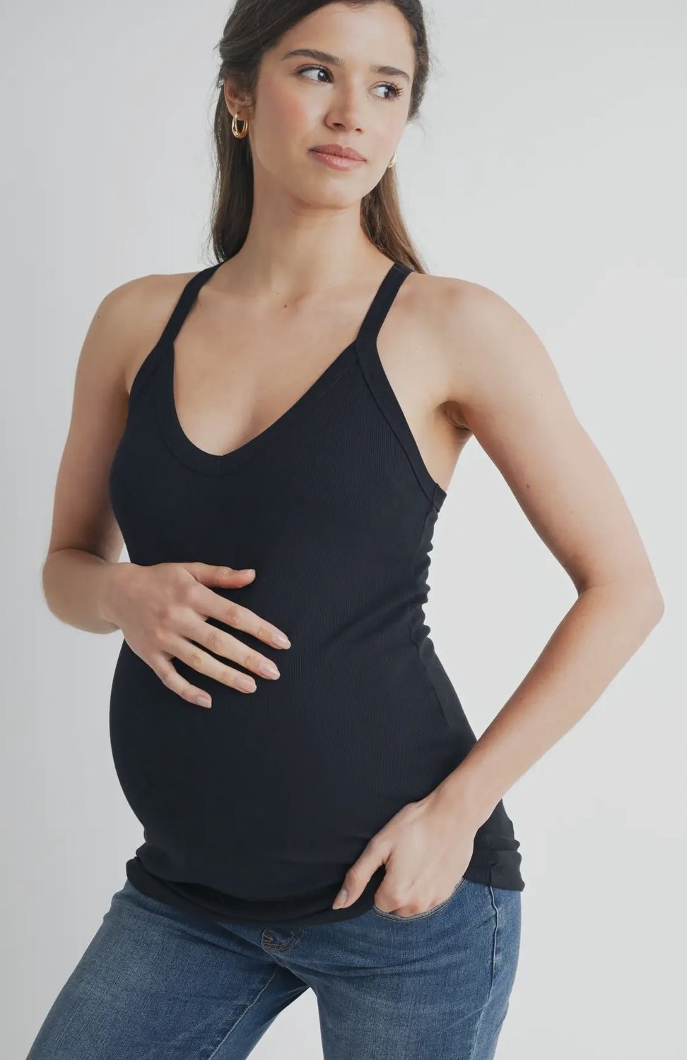 Cameron Racerback Tank Top - Black, Color: Black, Size: Small