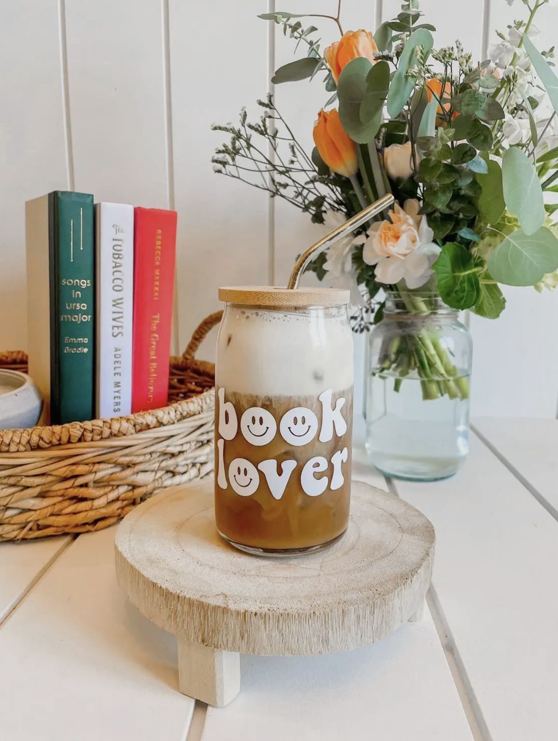 Book Lover Beer Can Glass