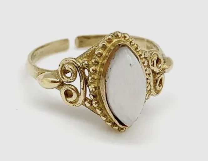 Tanvi Ring - Gold Marquise with Moonstone