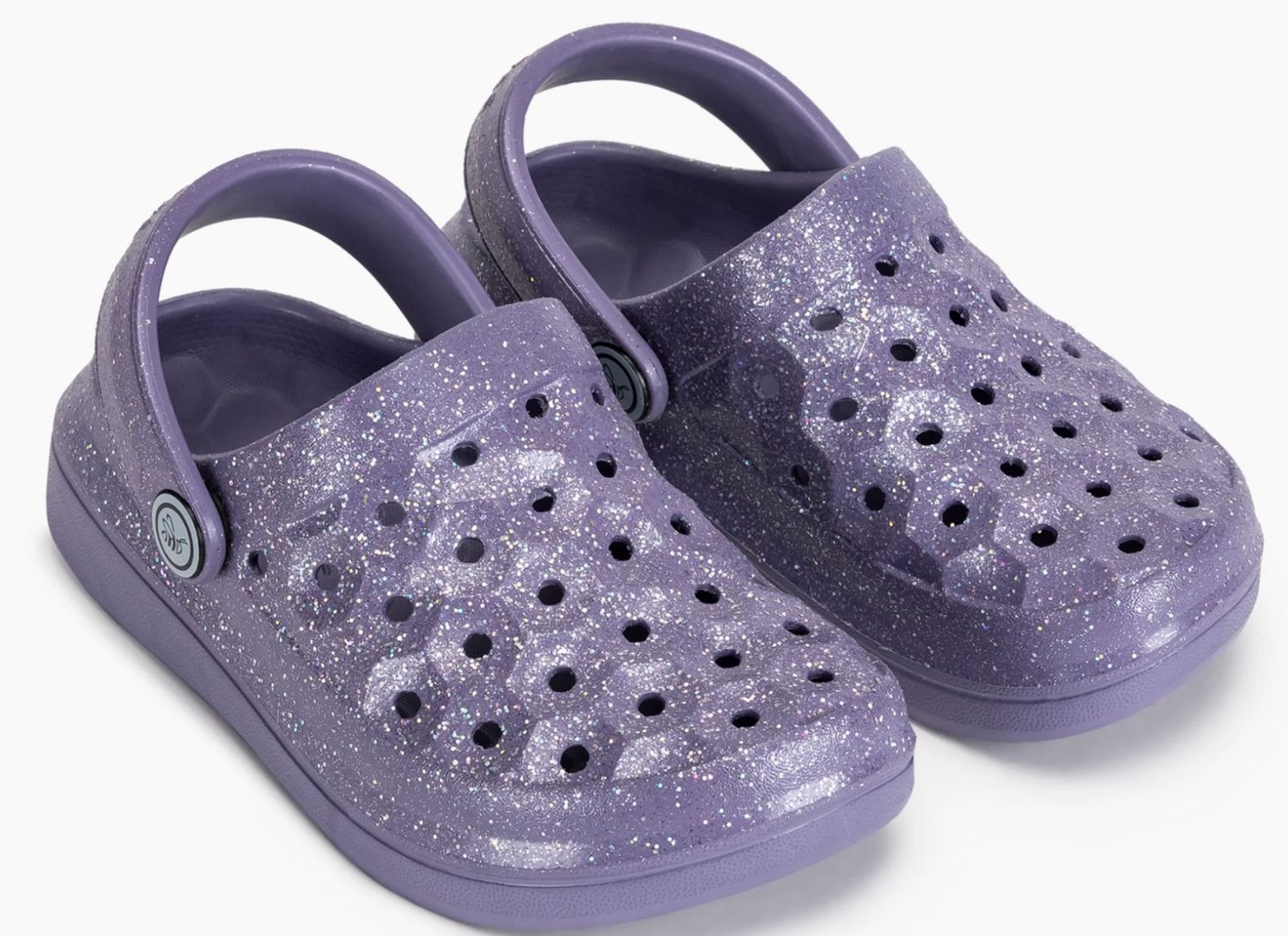 Glitter Varsity Clog, Color: Purple Glitter, Size: C4