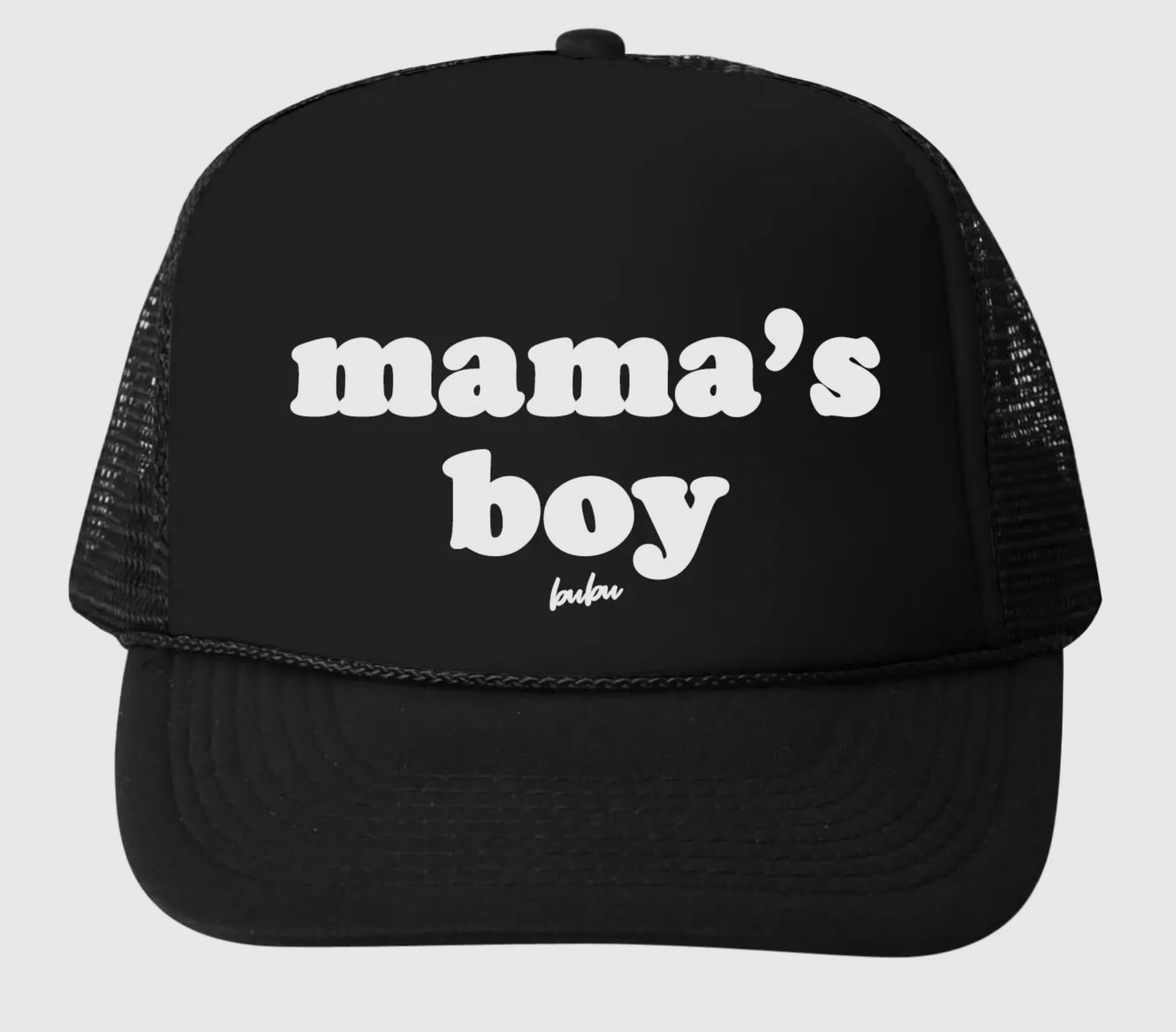 Mama’s Boy Trucker Hat, Color: Black, Size: Small