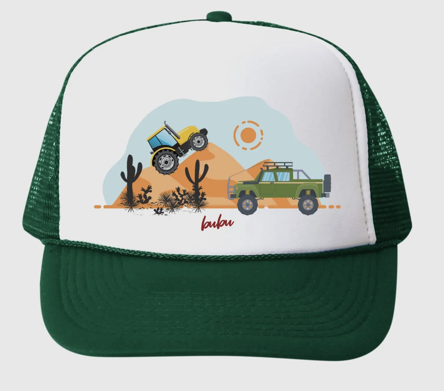 Monster Trucks Trucker Hat, Color: Green, Size: Small