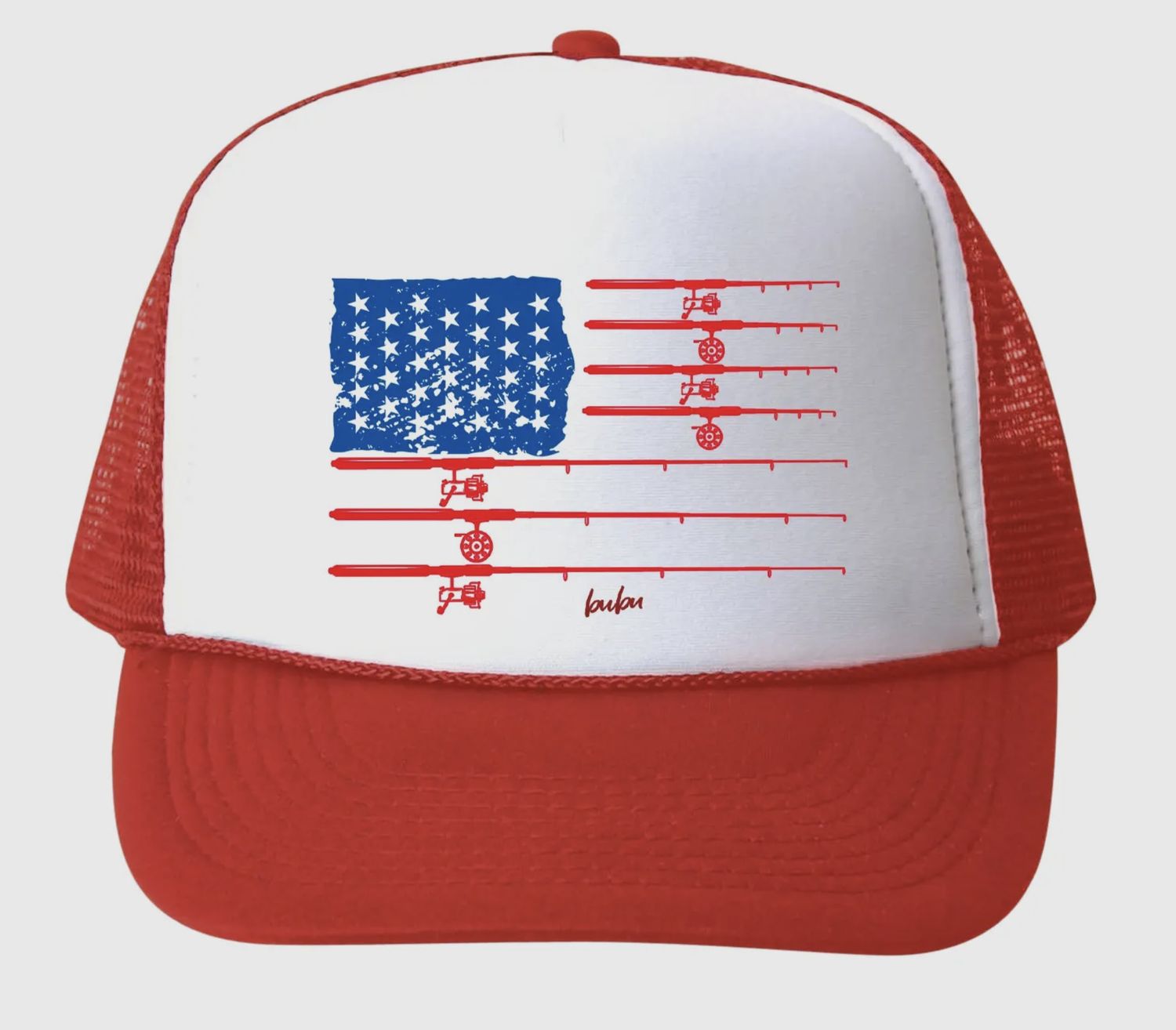 Fishing Trucker Hat - Red, Color: Red, Size: Small