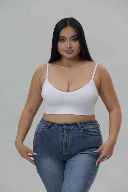 Cindy Low Back Seamless Bralette - White