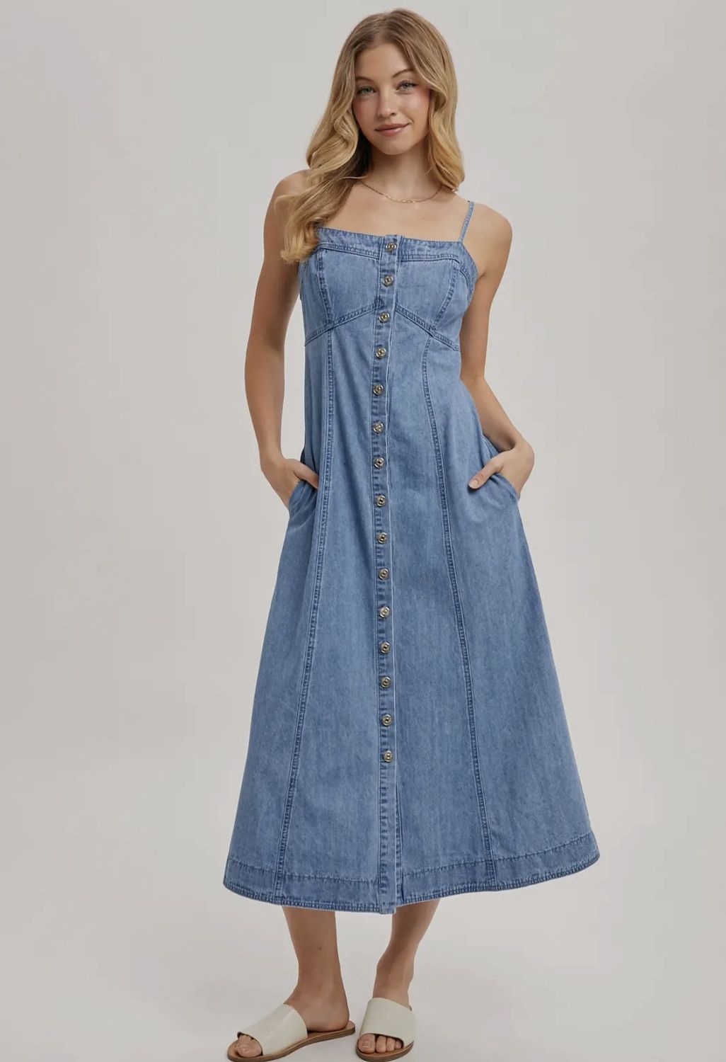 Stacey Denim Maxi - Light Wash, Color: Light Wash, Size: Small