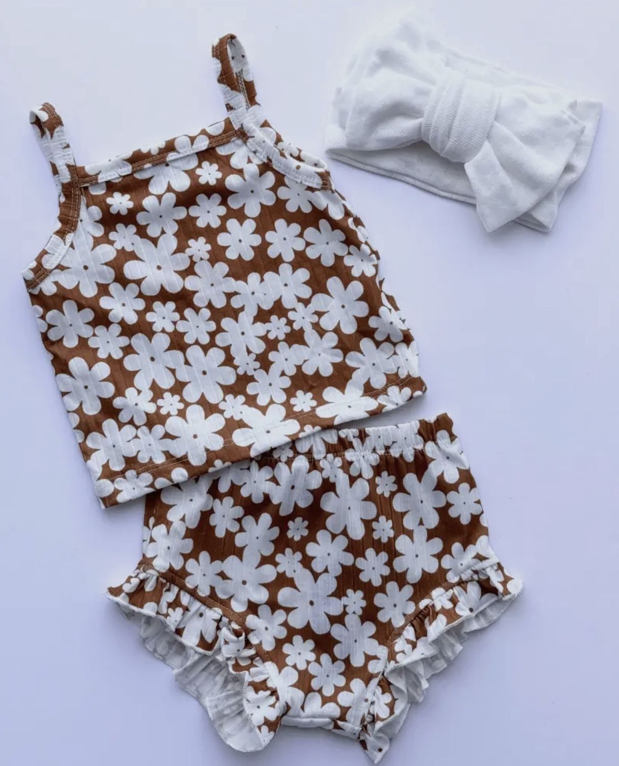 Luna Top &amp; Bloomer Set, Color: Cream/Brown, Size: 12-18M
