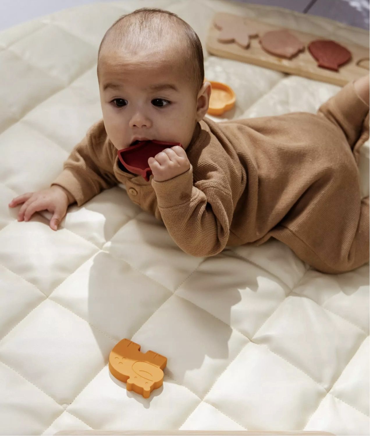 Silicone Puzzle on Wooden Plate - Jungle