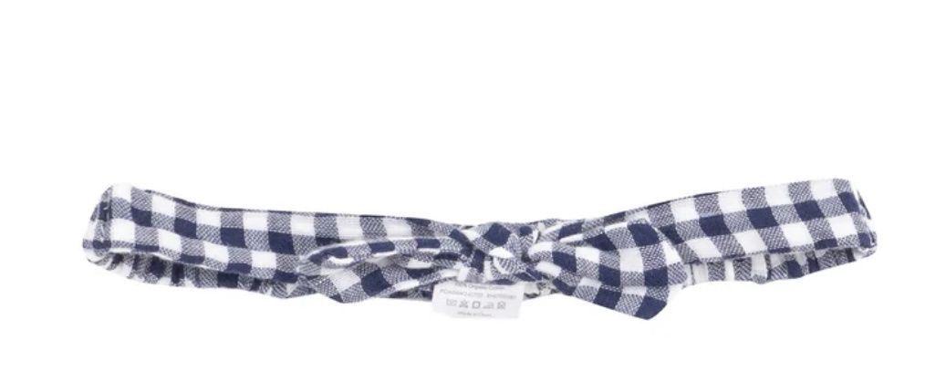Navy Gingham Knot Headband