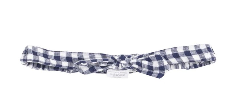 Navy Gingham Knot Headband