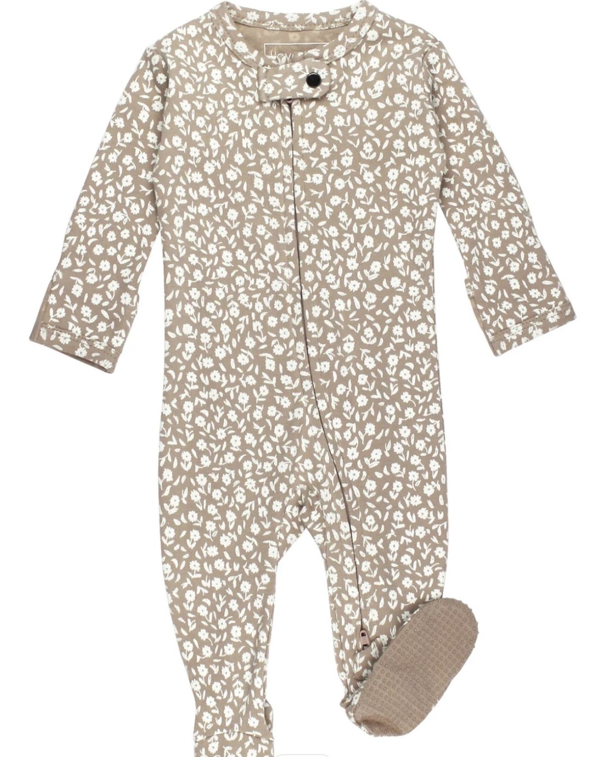 Ditsy Floral Sleeper, Color: Oatmeal, Size: NB