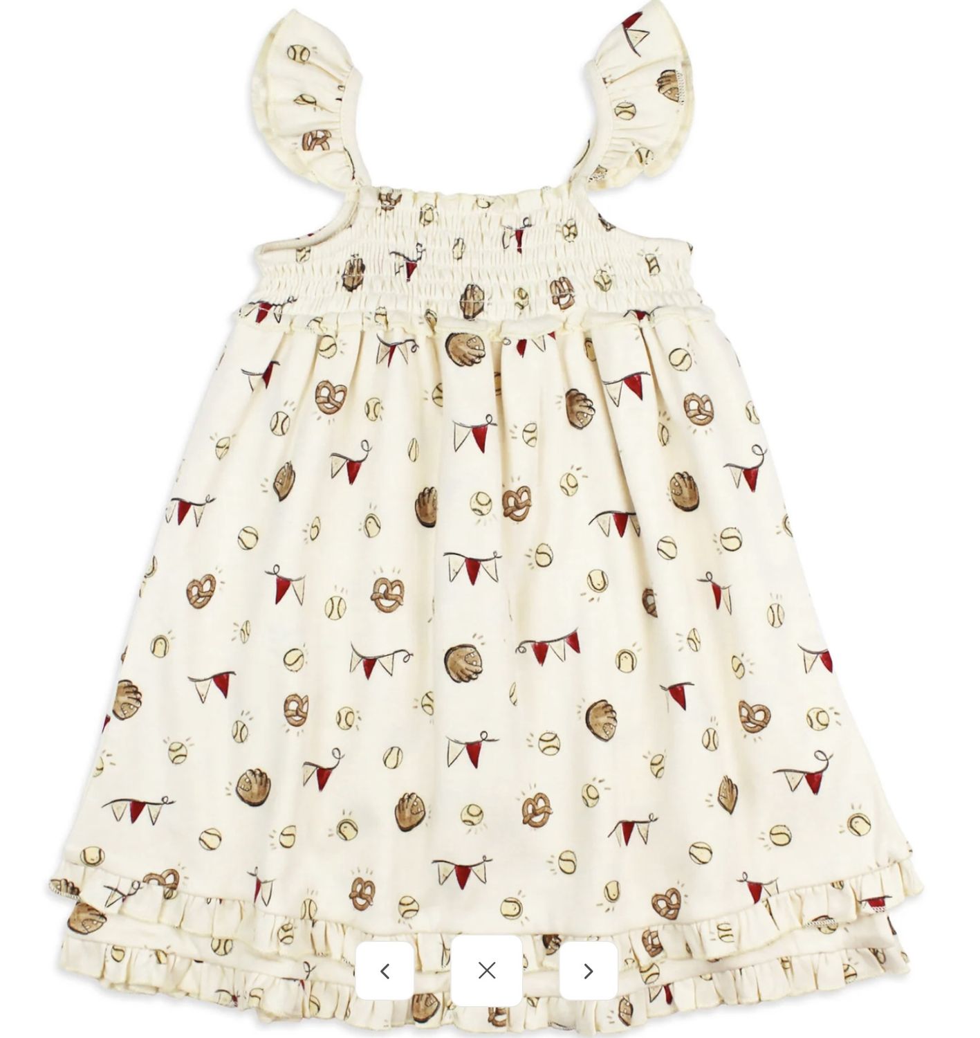Game Day Summer Dress, Color: Cream, Size: 2T