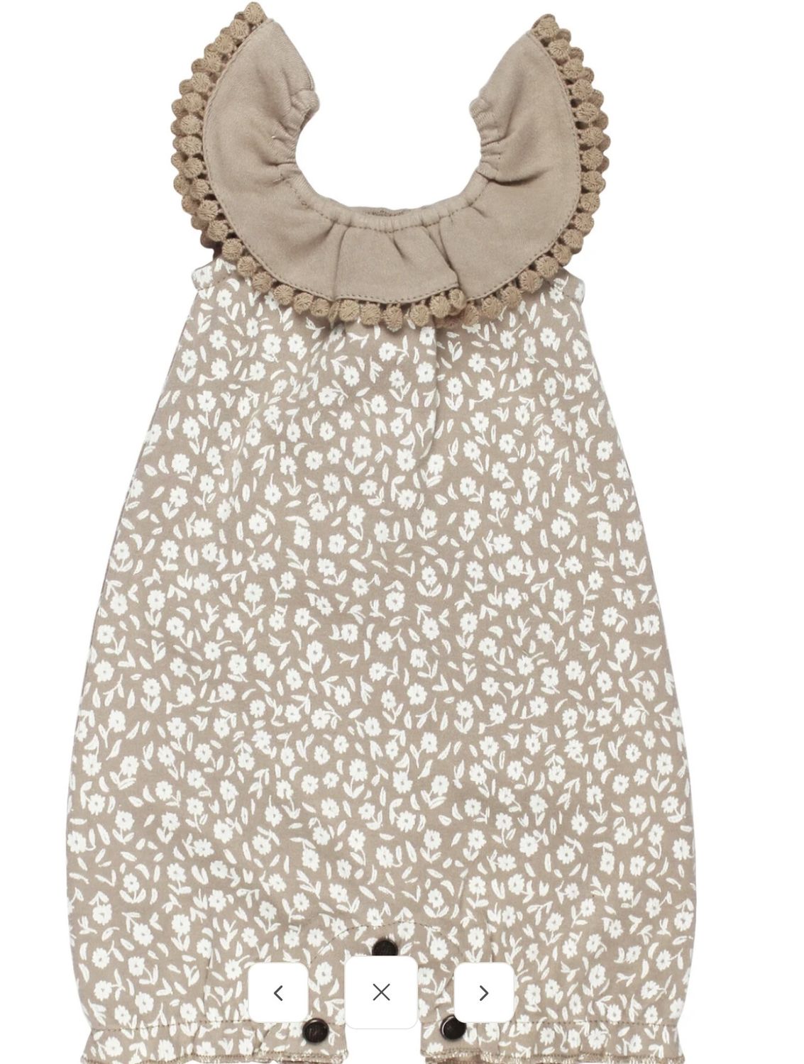 Bubble Romper Floral, Color: Oatmeal, Size: 0-3M