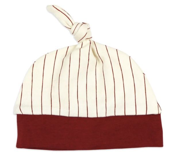 Pinstripe Crimson Knotted Hat