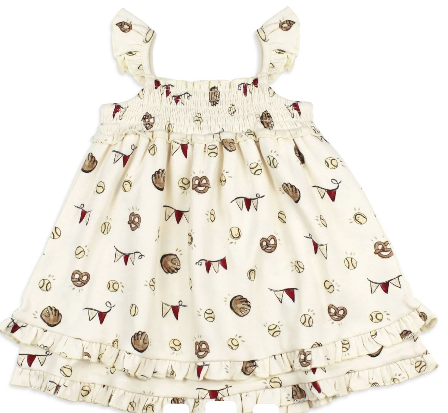 Game Day Smocked Dress, Color: Cream, Size: 6-9M