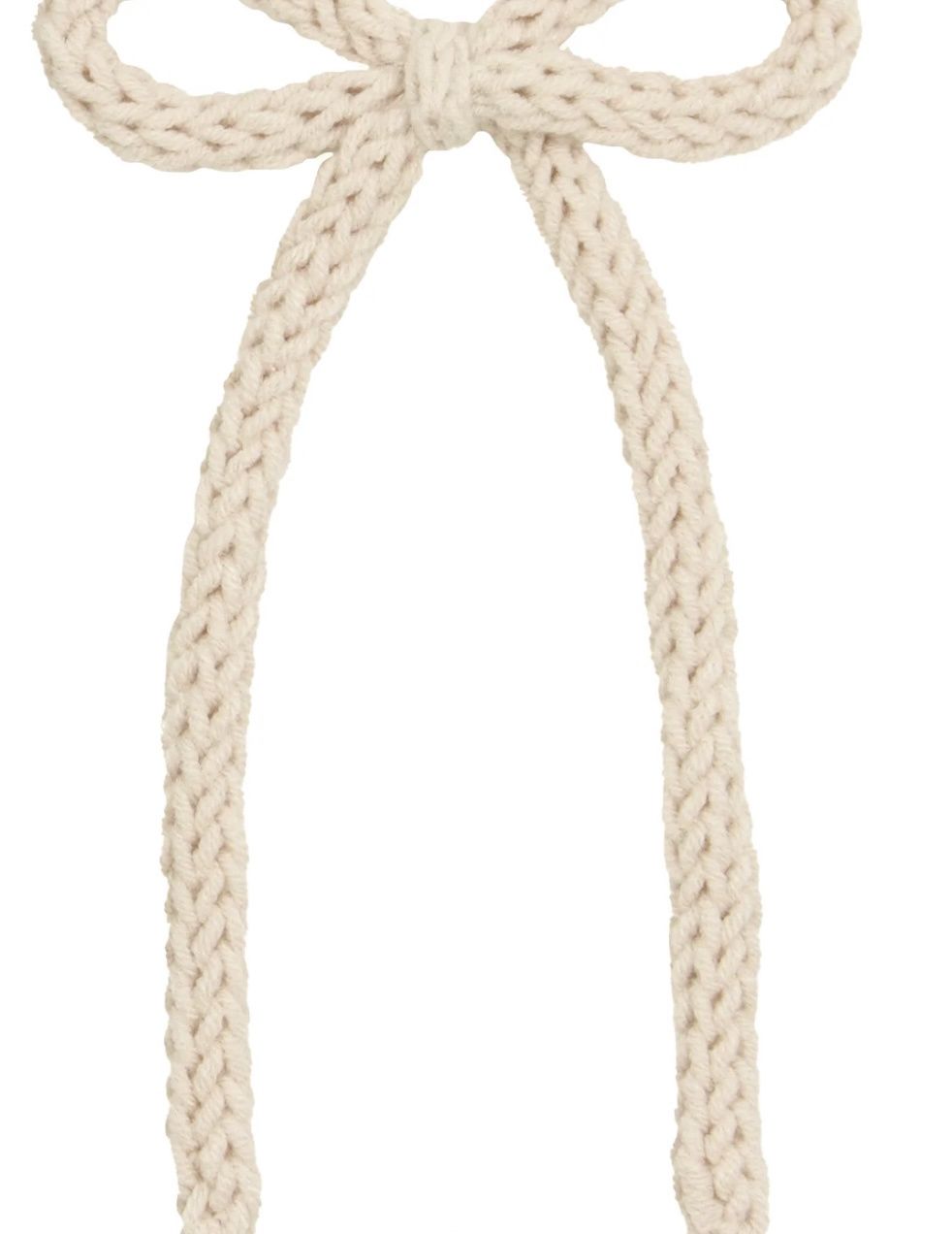 Crochet Bow Sash Clip, Color: Oat